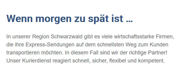 Express Sendungen aus 8234 Stetten