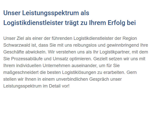 Speditionsfirma für Stetten